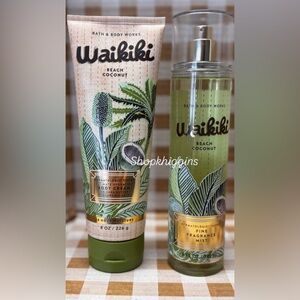 NEW B&BW Wakiki Beach Coconut fragrance and body cream set, full size